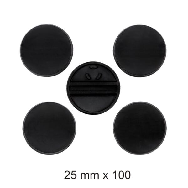 25mm Round Closed Bases x 100