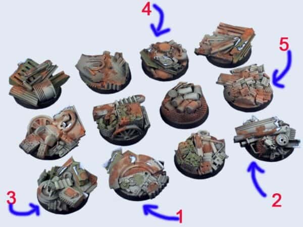 Round Base 20mm x 5 Factory Ruin-2