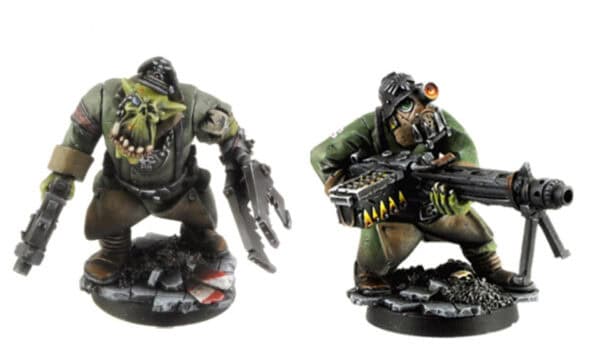 Kromlech Orc Officer and machine gun