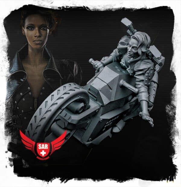 Janet Elroy on motorbike