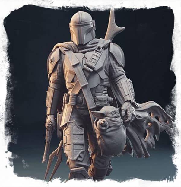 Mandalorian Din Djarin with Grogu - Image 9