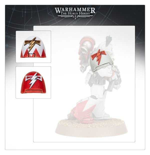 White Scars MKVI Shoulder Pads - Image 2
